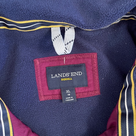 LANDS’ END Squall Parka Women’s XLarge Maroon Hooded‎ Waterproof - Picture 2 of 7